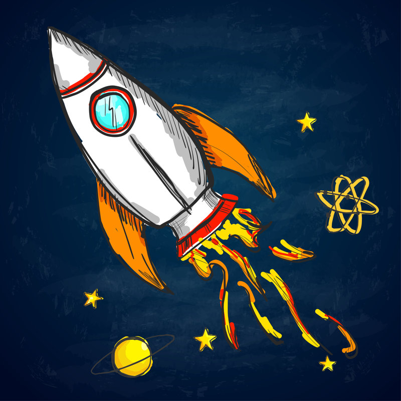 Rocket by NatanaelGinting - Wrapped Canvas Print, 51cm H x 51cm W x 3.8cm D