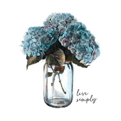Blue Hydrangeas Live Simply - Wrapped Canvas Painting