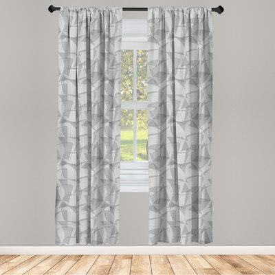 Geometic Semi-Sheer Rod Pocket Sliding Panel