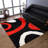 Manns Abstract HAND TUFTED SHAG POLYESTER ECO-FRIENDLY AREA RUGS - Black Red Color | Contemporary Design  | Living room rugs-1344442400