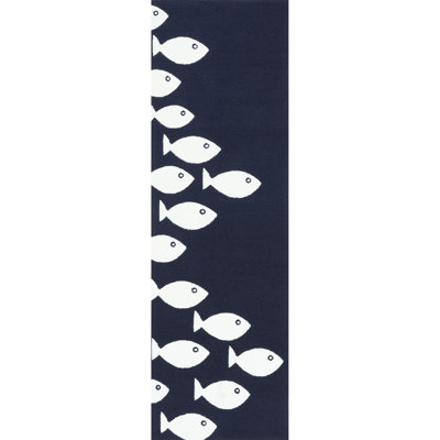 Tapis intérieur / extérieur bleu marine Winon
