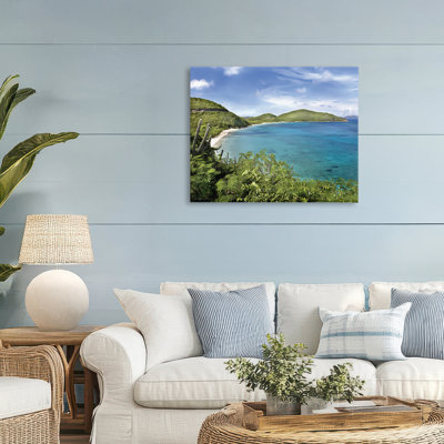 Toile du paysage caribéen surplombant un paysage, design par Seven Trees Design