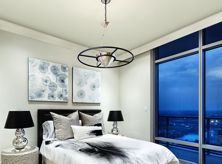 Zero Gravity 1 - Light LED Chandelier, 29.25" H x 32" W x 32" D
