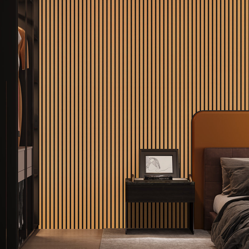  4pc x 94.5" x 12.6" 3D Acoustic Wall Paneling - Light Maple Soundproof Wood Slat Wall Panel Decorative Shiplap Panels (33 sq.ft)
