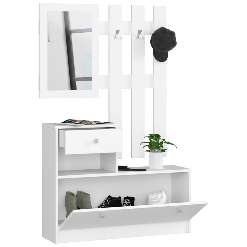 6 Pair Shoe Storage Cabinet, White
