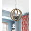 Lustre de globe à globe de style bougie 6 lumières avec accents de bois Musab