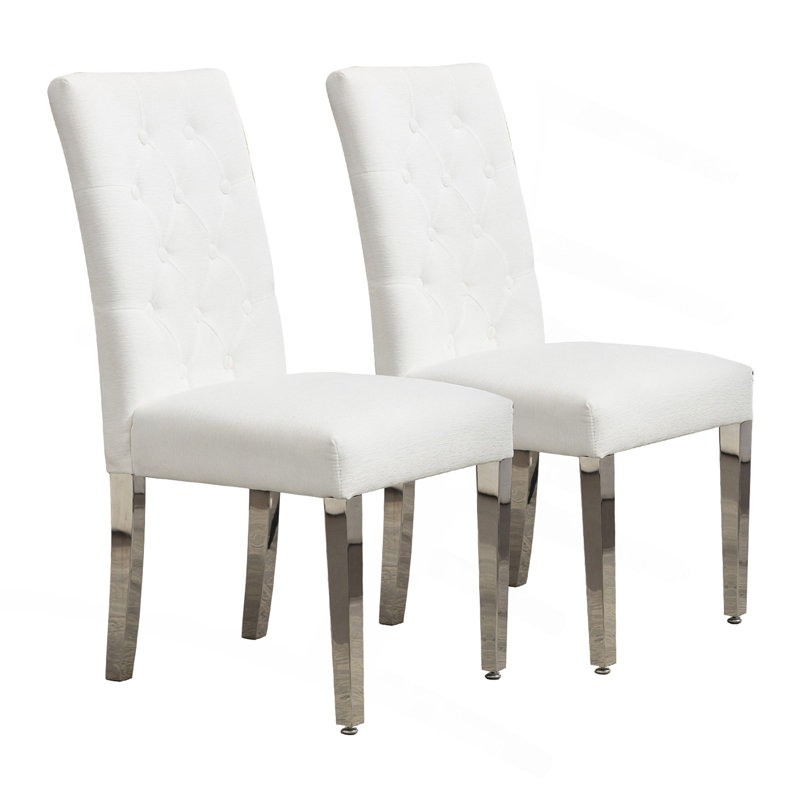 Ensemble de 2 chaises de salle à manger modernes avec revêtement en velours moelleux, pieds robustes en acier inoxydable et ressorts en forme de S - Support ergonomique pour la salle à manger, la cuisine et le bureau