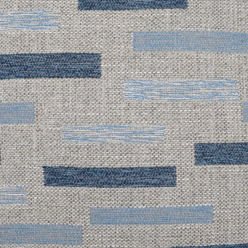 Blockweave Indoor/Outdoor Pillow Cover & Insert, Square 22", Indigo