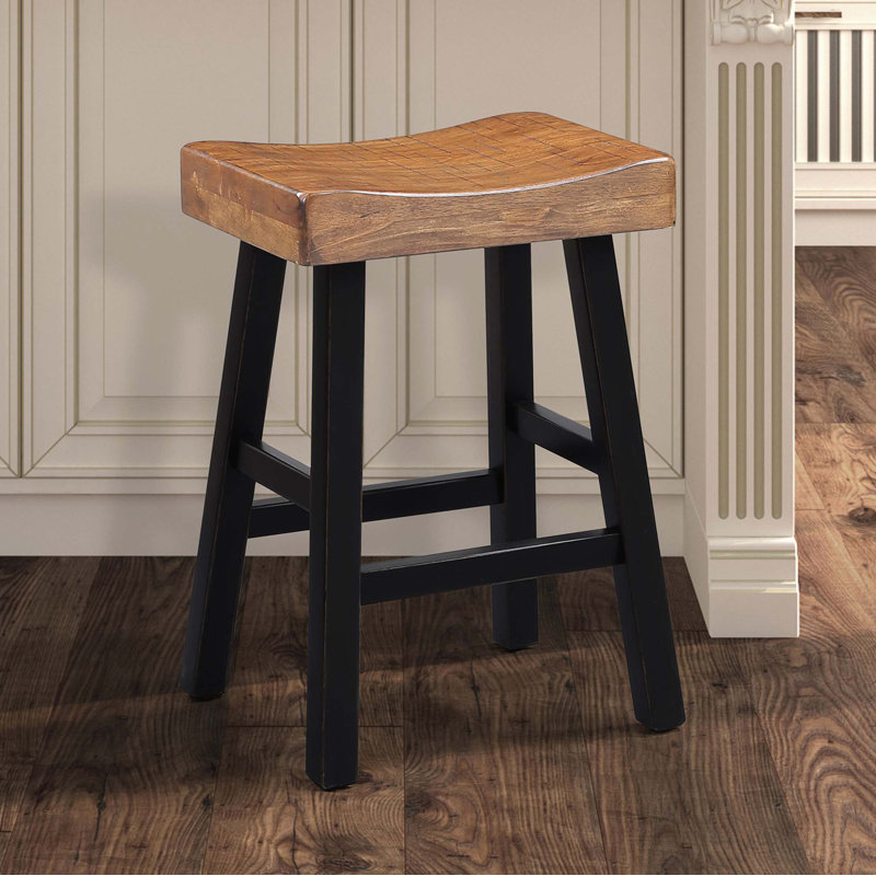 # N / A, Siège en chêne / structure noire, Tabouret de comptoir (siège d'une hauteur de 24 p