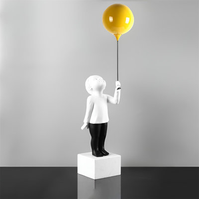Ballon garçon, sculpture, art créatif moderne en résine pour le décor du salon