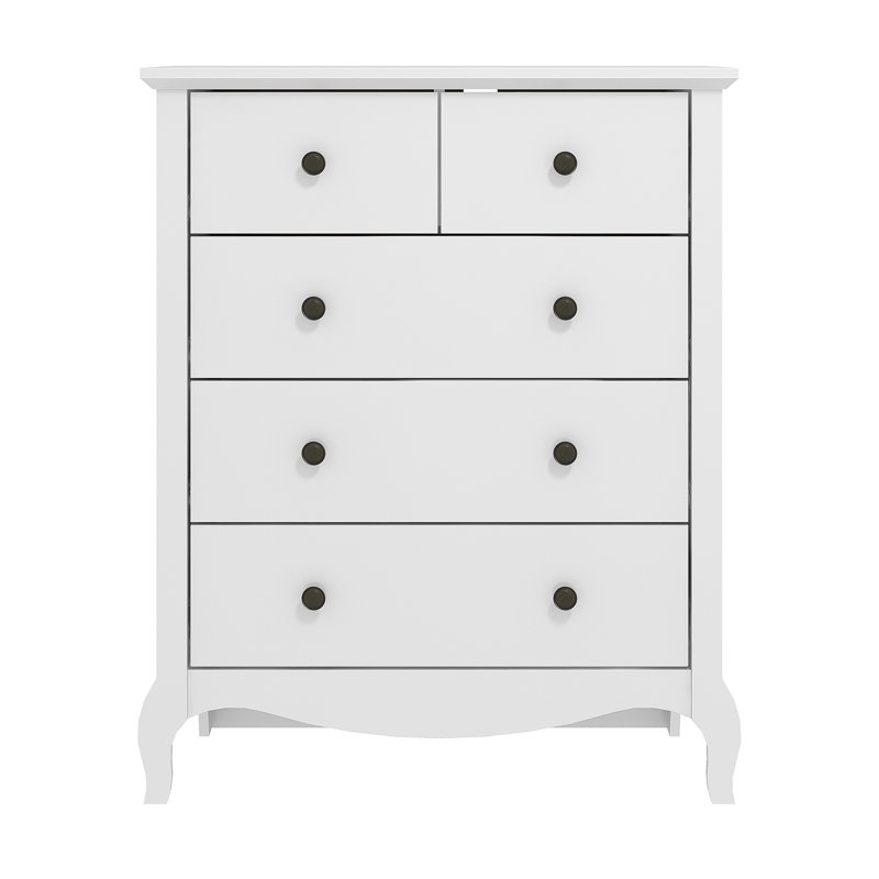 Sterra 5 Drawer Chest of Drawers, White