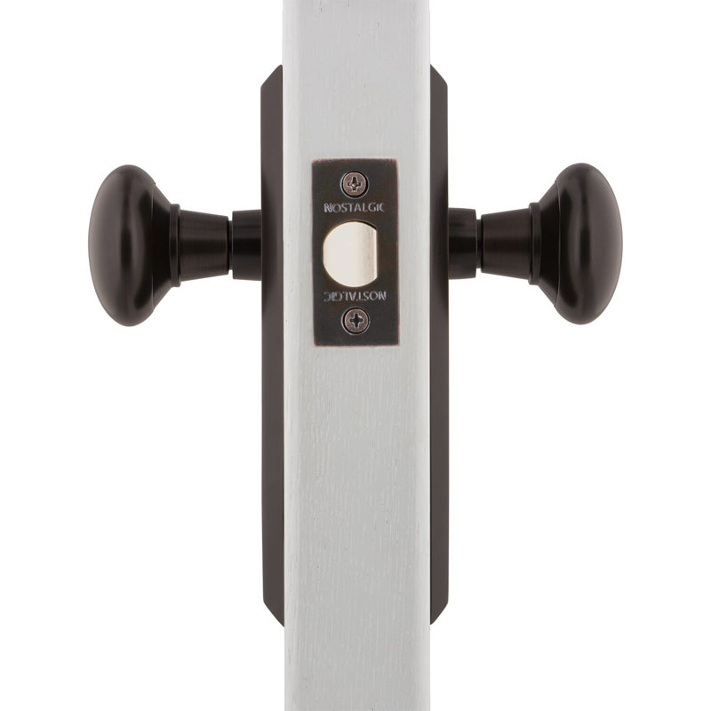 New York Plate with New York Door Knob, 2-3/4”, Timeless Bronze