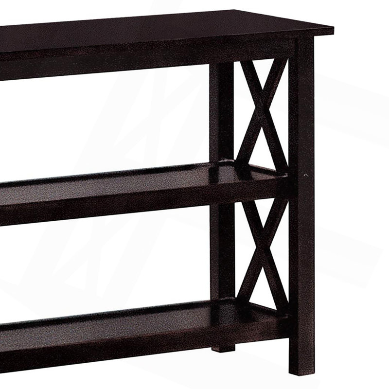 Deep Merlot Sofa Table With 2-Shelf