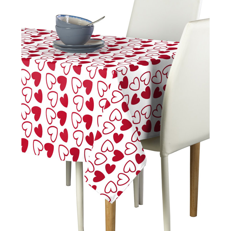 Erbe Tossed Hearts Milliken Signature Tablecloth, 104" L x 60" W