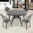 Outdoor Dining With 5 Pieces, Cast Aluminum, Black, Noise-Minimizing Aluminum Casting, Ergonomic-1051526244