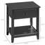 2 tables d'appoint avec tiroir et tablette, table de salon de chambre à coucher moderne, extrémité noire pour la fonctionnalité