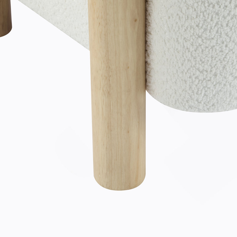 Fauteuil d'appoint rembourré Boucle, Blanc
