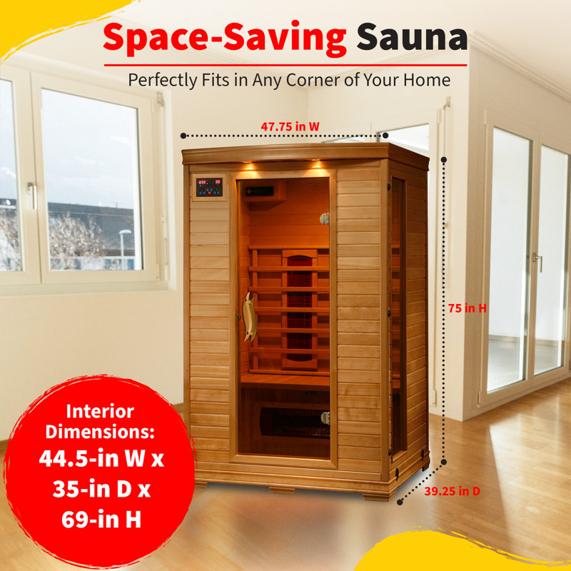 Heatwave 2-Person Hemlock Infrared Sauna with 5 Ceramic Heaters