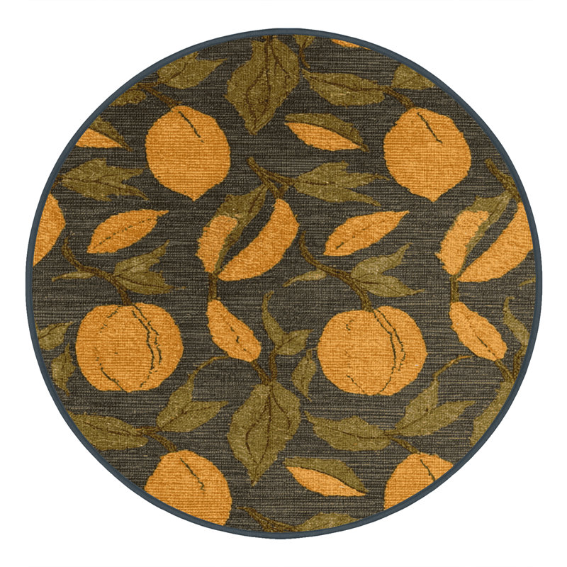Washable Marula Fruits Area Rug, Square 7'
