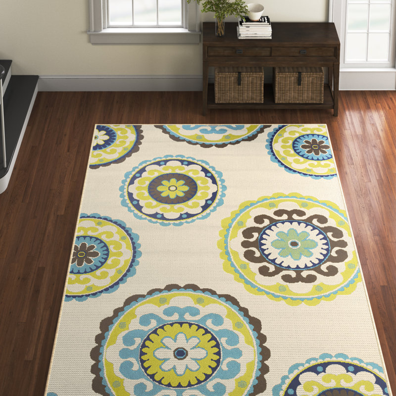 Riordan Geometric Indoor / Outdoor Rug, Rectangle 8'6" x 13'