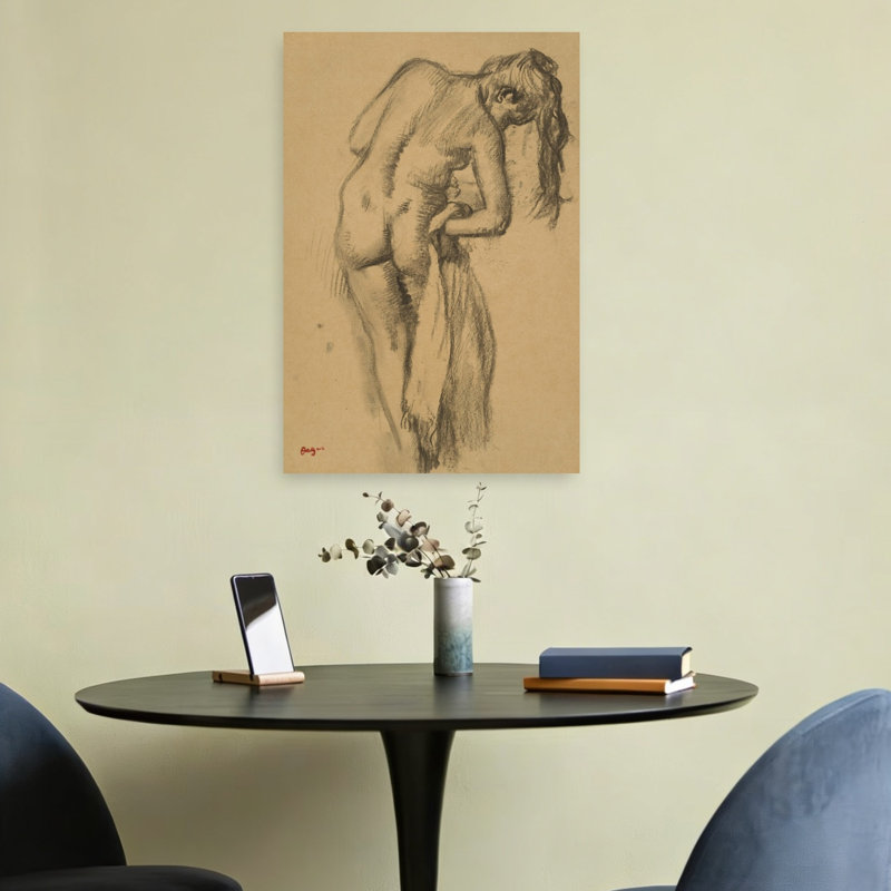 Après le bain, vers 1891-1892. Estampe d'art mural contemporain abstraite impressionniste., H 24 po x l 16 po