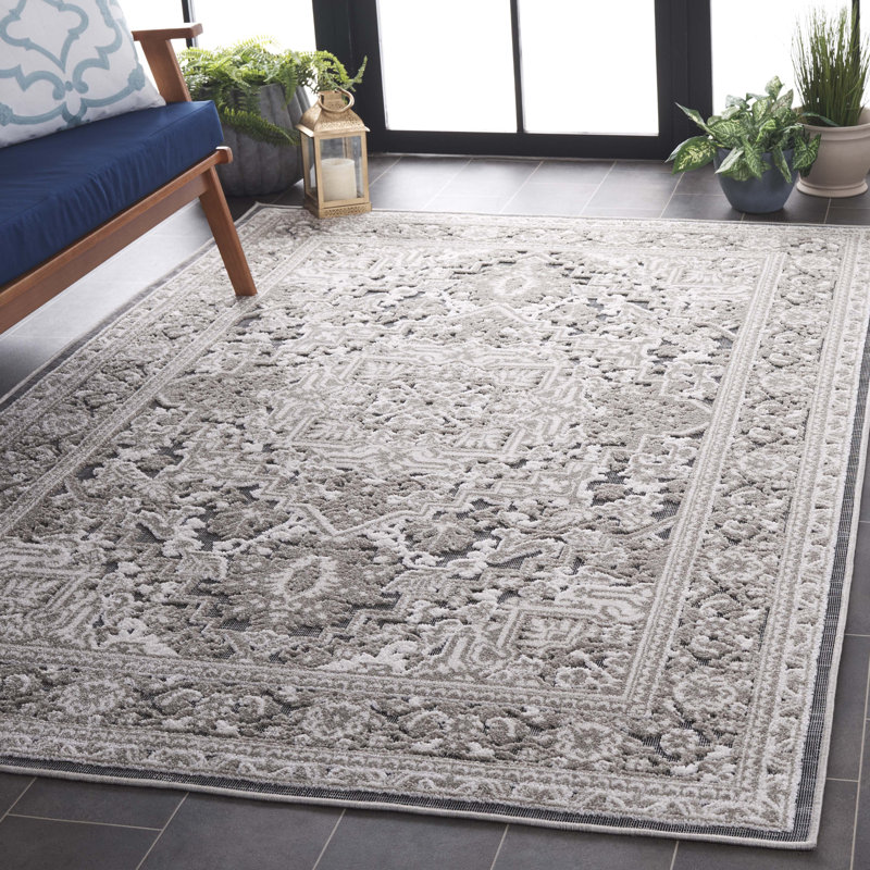 Tapis oriental en polypropylène tissé à la machine Brysin, Rectangle 5 pi 3 po x 7 pi 6 po