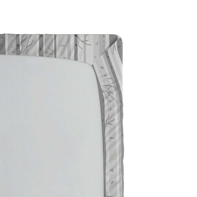 Ensemble de 2 draps-housses Ambesonne, Gris pâle, gris, blanc / rayé, Drap-housse de taille double