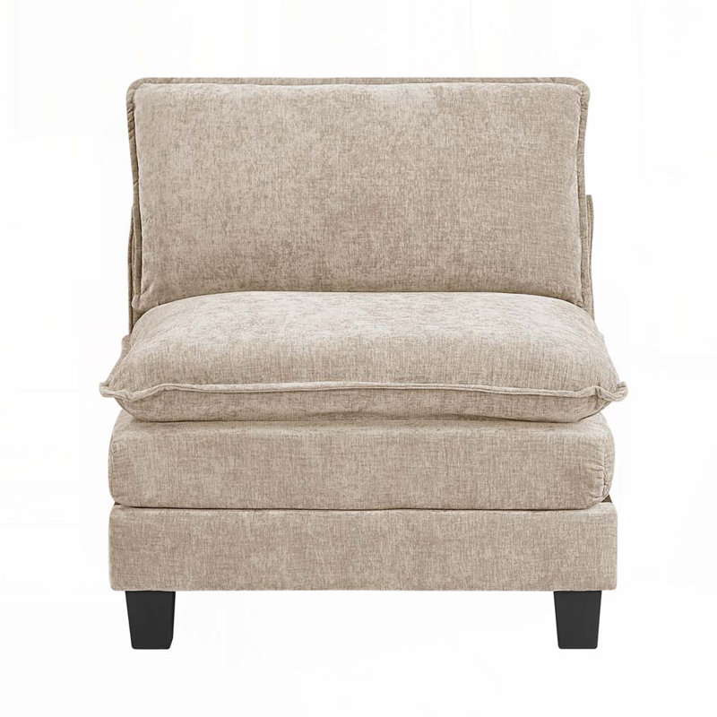 Causeuse en tissu d'ameublement en chenille, Taupe