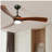 60-inch 3-leaf solid wood ceiling fan light