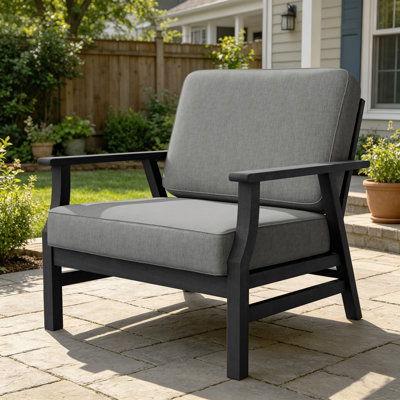 Montelongo Solid Teak Wood Outdoor Lounge Chairs With Cushions