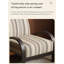 Fauteuil d'appoint de style médiéval rayé en tissu imprimé avec structure en acier au carbone pour le salon