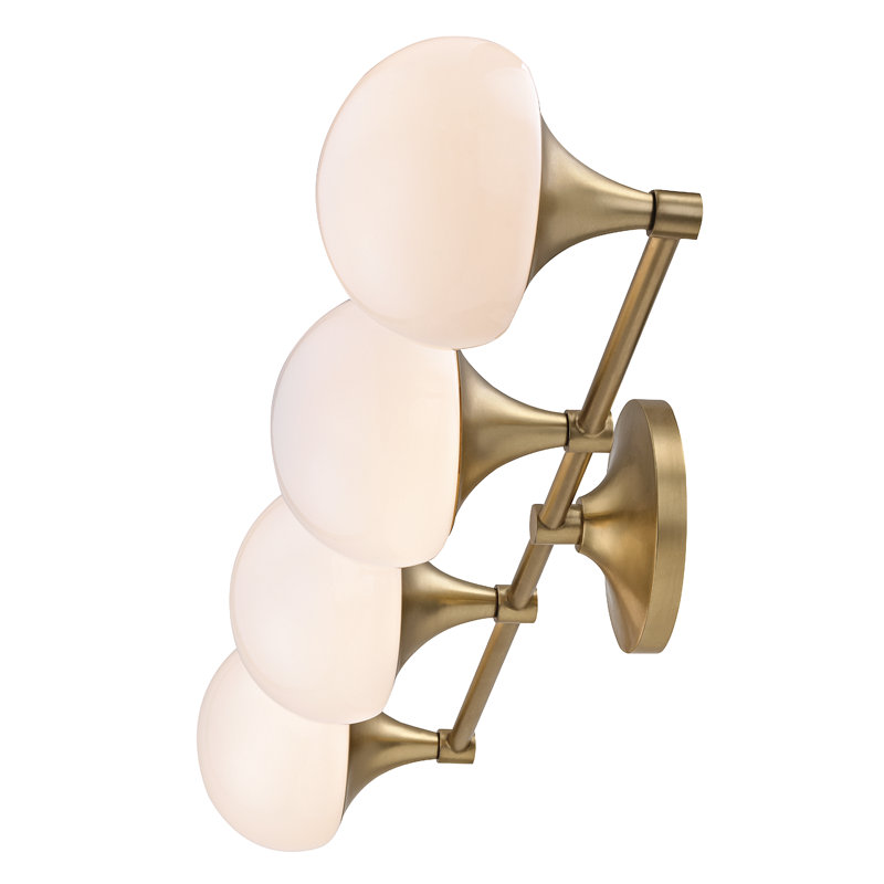 Fleming 4 Light Vanity Light, Aged Brass