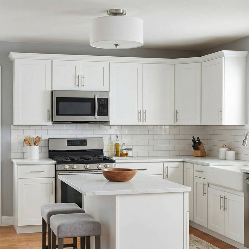 Jaytin Fabric Semi Flush Mount