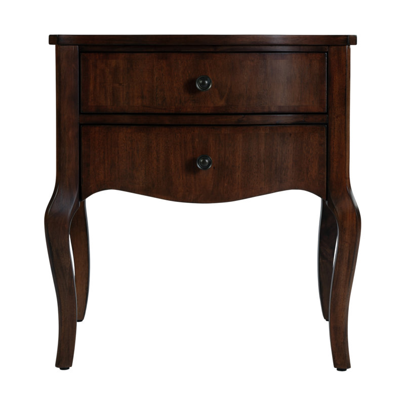 Beasley 25 in. W Rectangular Wood 2 Drawer Nightstand, Brown