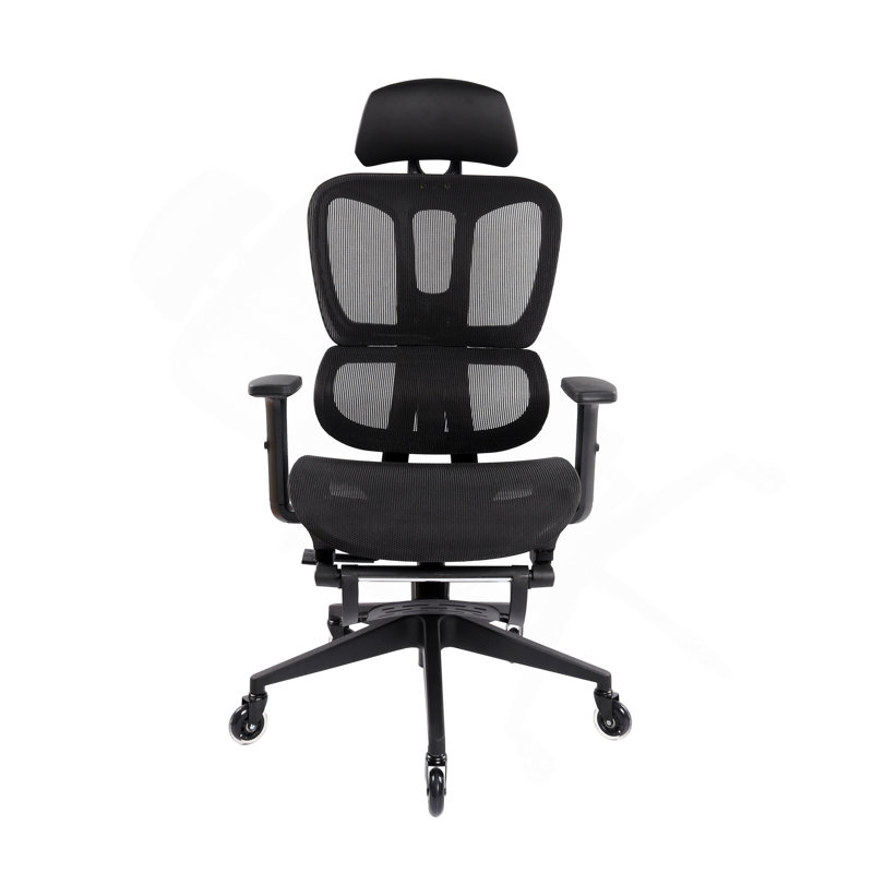 Chaise de bureau inclinable ergonomique en filet avec support lombaire et repose-pieds Techni Mobile
