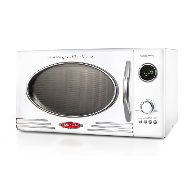 Nostalgie rétro 0,9 pi³ Pi. Four à micro-ondes, 800 watts, Blanc