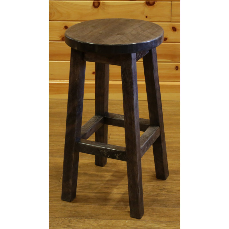 Tabouret de bar et de comptoir en bois massif Bechtold, Tabouret de comptoir (assise de 24 po de hauteur)