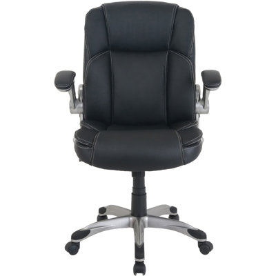 Soho Flip Armrest Mid-back Leather Chair