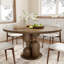 Base de table à manger moderne en bois massif sculpturale moderne, support de table ronde robuste pour la salle à manger de cuisine-124568093