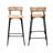 Hand Woven Bar Stools With Back Set Of 2, Paper Rope Round Barstools With Footrest For Kitchen Island & Dining Rooms-1063191869