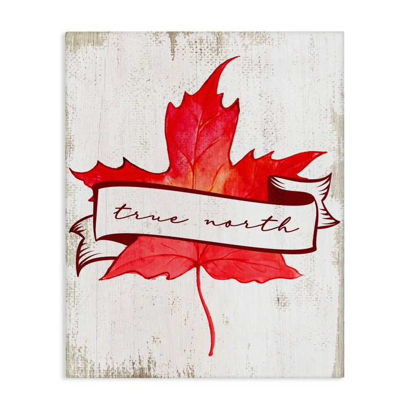Toile True North Maple Leaf, design par Lil 'Rue, H 20 po x l 16 po