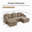 Canapé d'angle modulaire en chenille Cloud, assise profonde, en forme de U, avec pouf, dimensions : 267 cm (L) x 147 cm (P) x 95 cm (H).