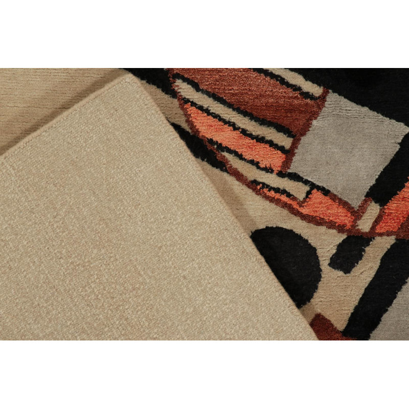 Suprematist Hand Woven Wool Area Rug, Square 5' x 5'