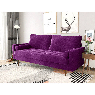 Mauck Modern Sofa,70 Inch Velvet Couch for Living Room,Spring Cushions,Solid Wood Frame,Easy Assembly for Small Spaces