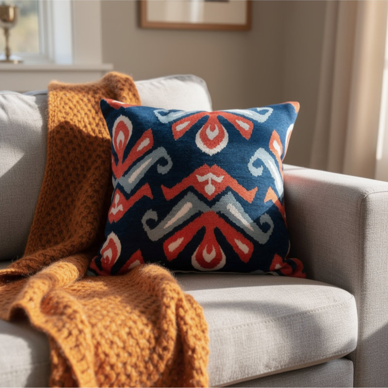 Mannion Geometric Cotton Blend Throw Pillow, 15.3" H x 15.3" W