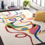 Tapis abstrait en laine / coton touffeté à la main Candrice en ivoire / rouge-1017952027