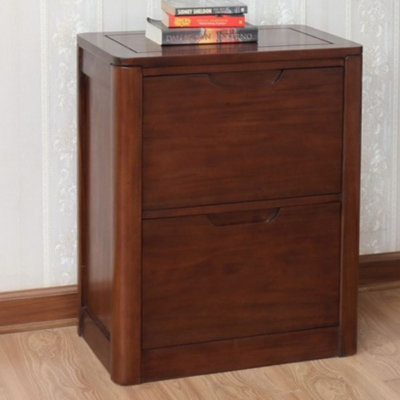 60 cm W 2 -Drawer Mobile Solid Wood Filing Cabinet