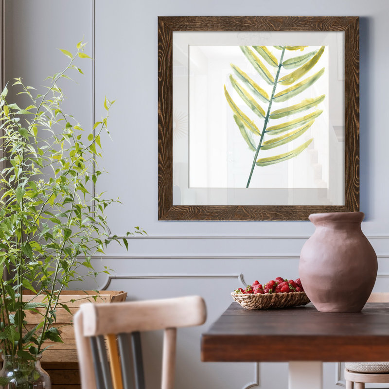 Verdant impressions VII-reproduction d’art, H 21 po x l 21 po x P 1 po, Papier, cadre noyer