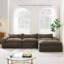 Canapé de 116 po entièrement compressé avec mousse haute densité, aucun assemblage requis, conception sans pieds sans structure, dossier et coussin de siège intégrés, combinaison libre, chenille de particules-277140674