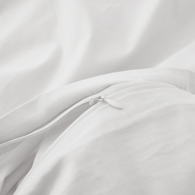 Ensemble de housse de couette en coton, Blanc, Housse de couette grand et 2 taies d'oreiller